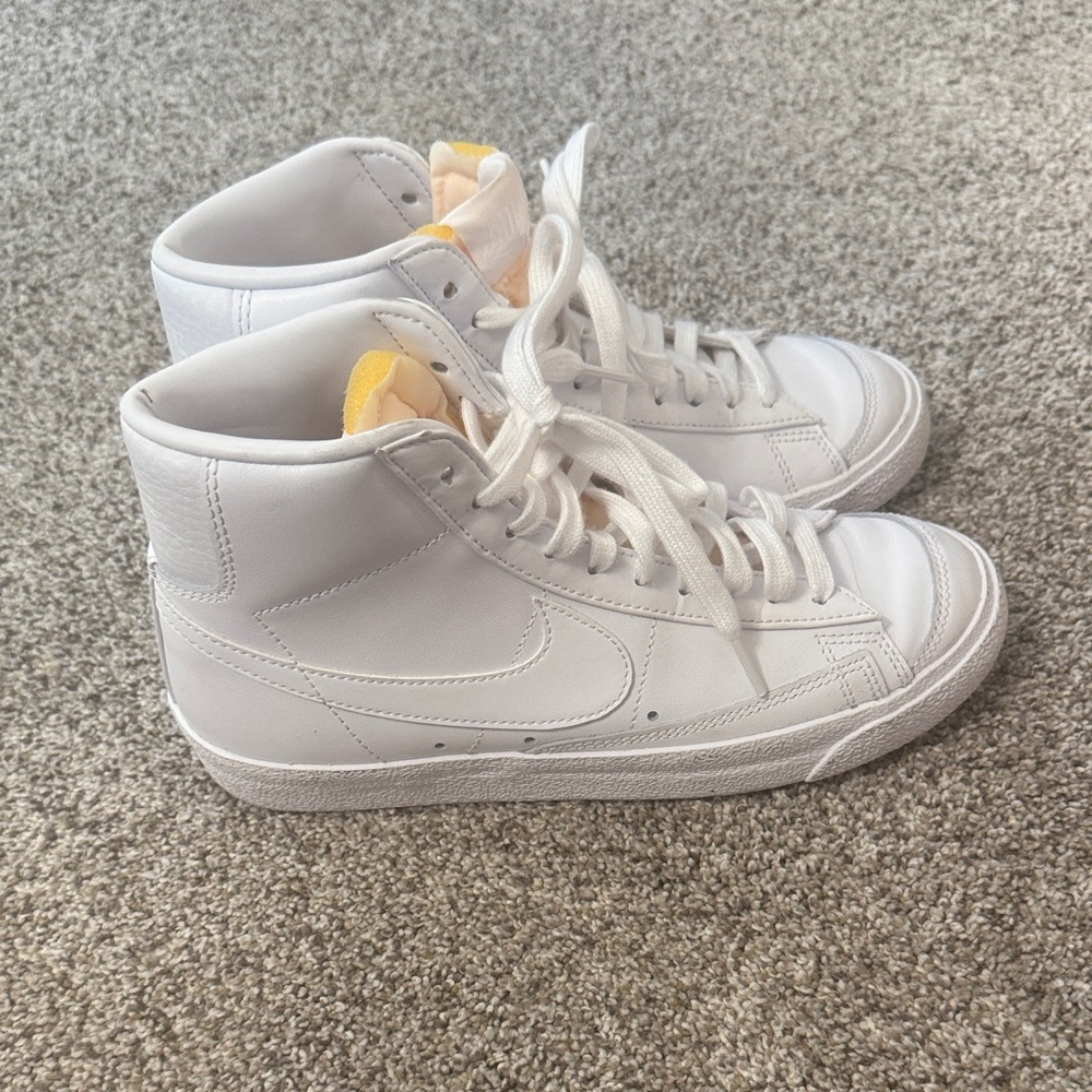 Nike White High-Top Leather Blazers